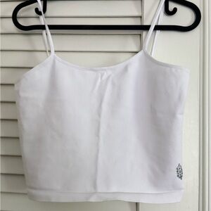 Free People Movement Elegant White Camisole Top crop